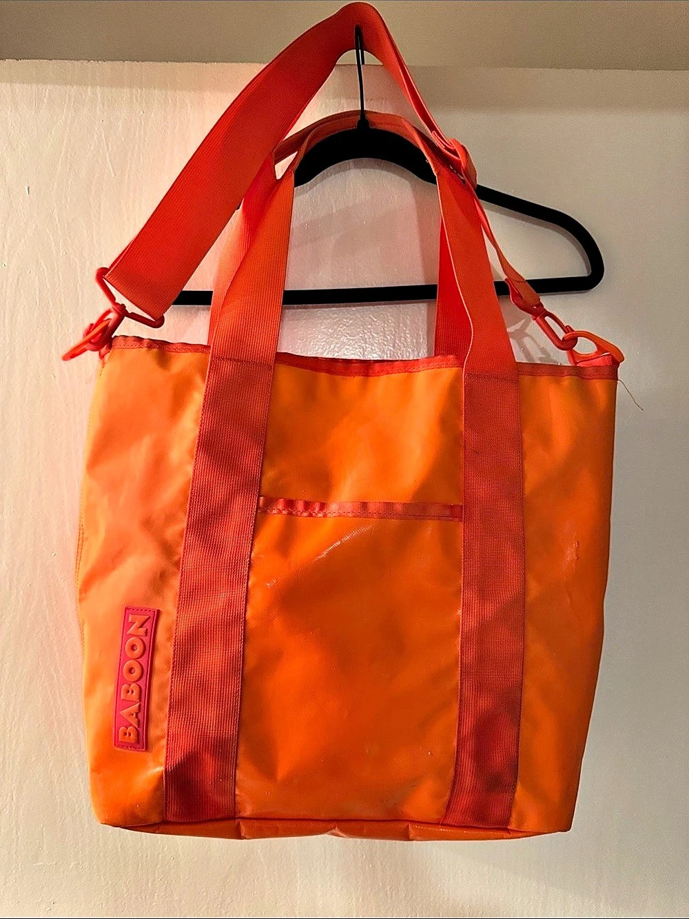 BABOON TO THE MOON Orange Red Tote Bag